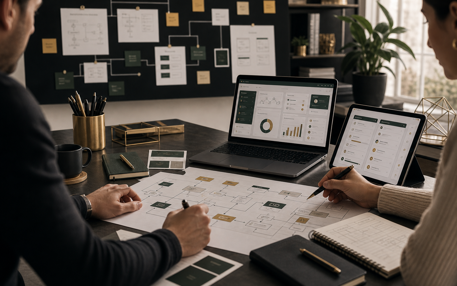Operational software interface on desktop and laptop screens